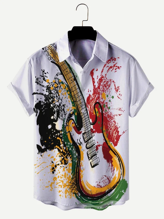 Crazy Guitar Hawaiian Aloha Shirts, Summer gift for Men and women