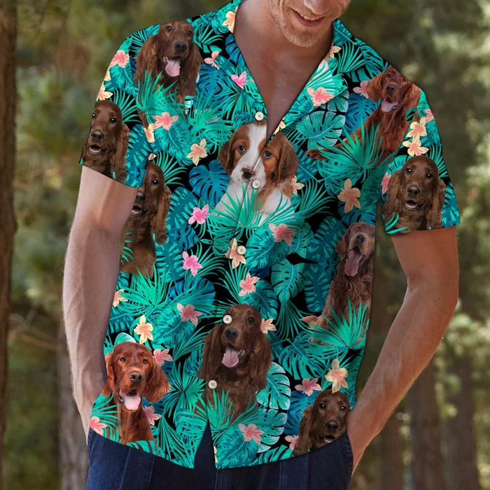 Irish Setter Tropical Hawaiian Aloha Shirts, Summer gift for Men and women