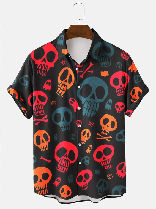 Men's Halloween Skull hawaiian Shirt, Summer gift for Men and women